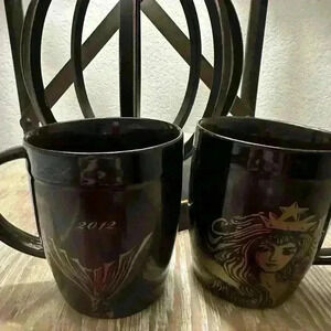 2012 Starbucks Mermaid Tea Coffee Mug Copper & Dark Brown 14 oz Cup